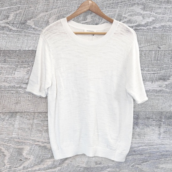 Mododoc Tops - Mododoc White Relaxed Boxy Short Sleeve Tee